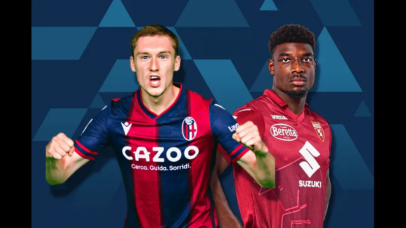 Cầu thủ Torino và Bologna đấu tranh gay cấn trên sân cỏ